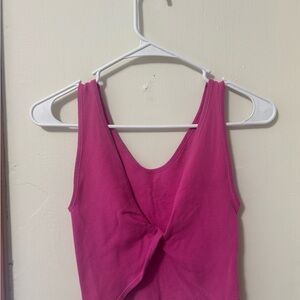 Urban Outfitters Fuchsia Twist-Front Ribbed Tank